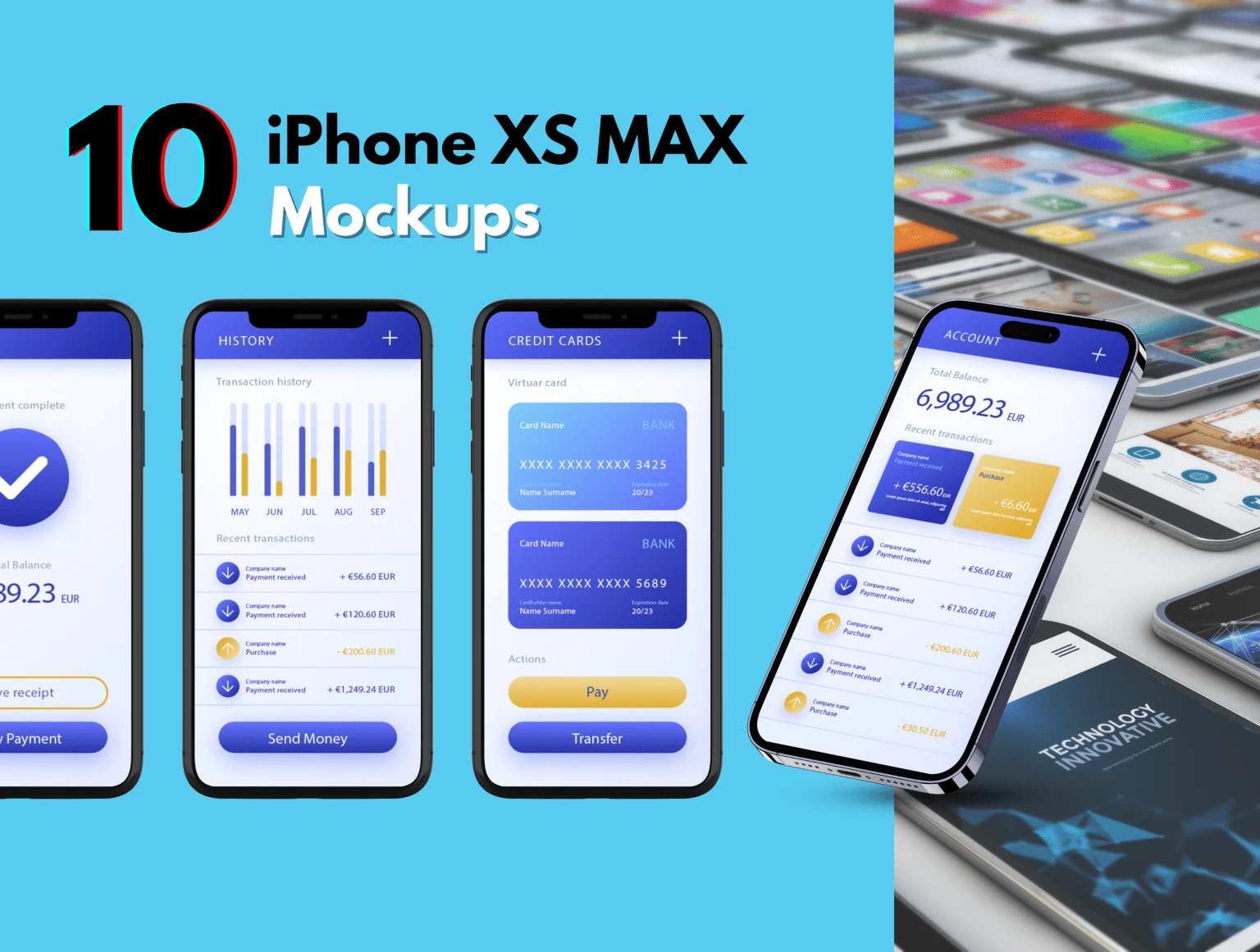 10 iPhone XS MAX Mockups