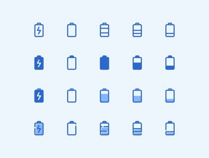 180 Mobile Functions Icons Blue Colored