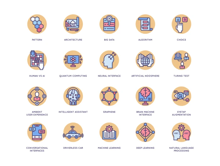 60 Artificial Intelligence Icons - Butterscotch Series
