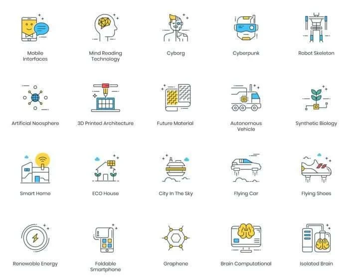 74 Futuristic Icons