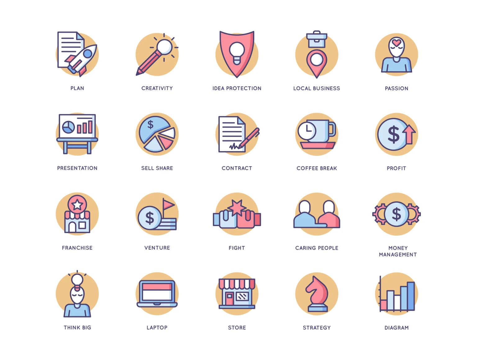 89 Startup Icons - Butterscotch Series