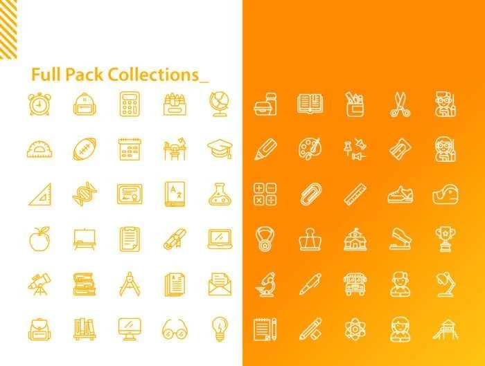 Back to School Icons Set