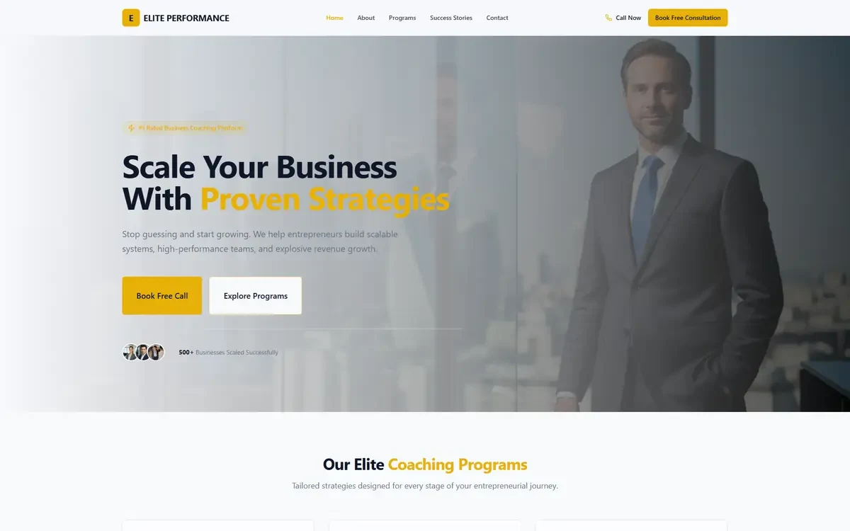 Business Coaching AI Studio Website Template V1 for GoHighLevel