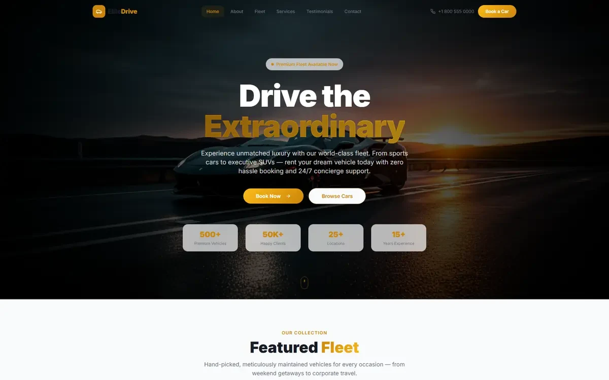 Car Rental AI Studio Website Template V1 for GoHighLevel