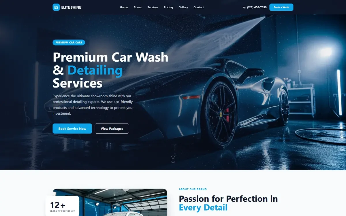 Car Wash AI Studio Website Template for GoHighLevel