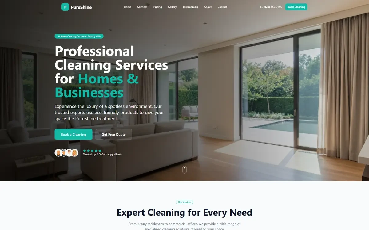 Cleaning Services AI Studio Website Template for GoHighLevel