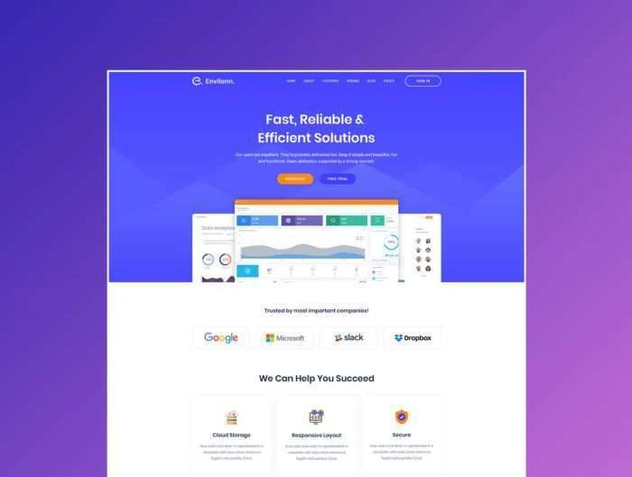 Envilonn – Saas, Software & App Landing Page