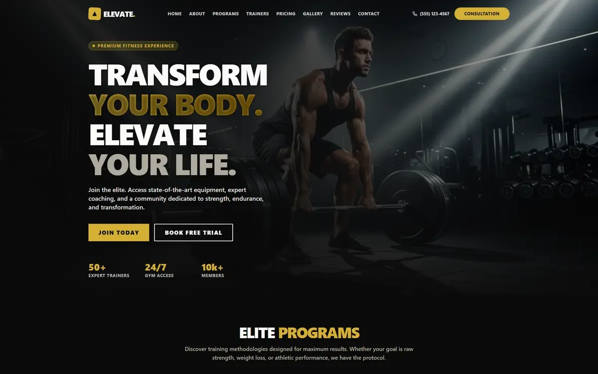 Gym and Fitness AI Studio Website Template V2 for GoHighLevel