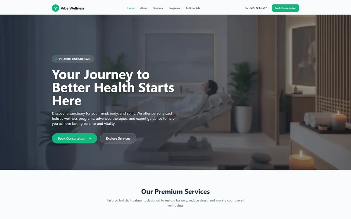 Health and Wellness AI Studio Website Template for GoHighLevel