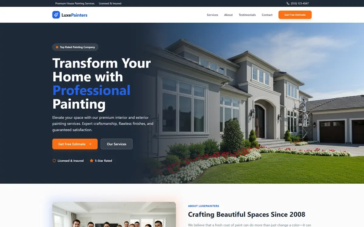 House Painting AI Studio Website Template V1 for GoHighLevel