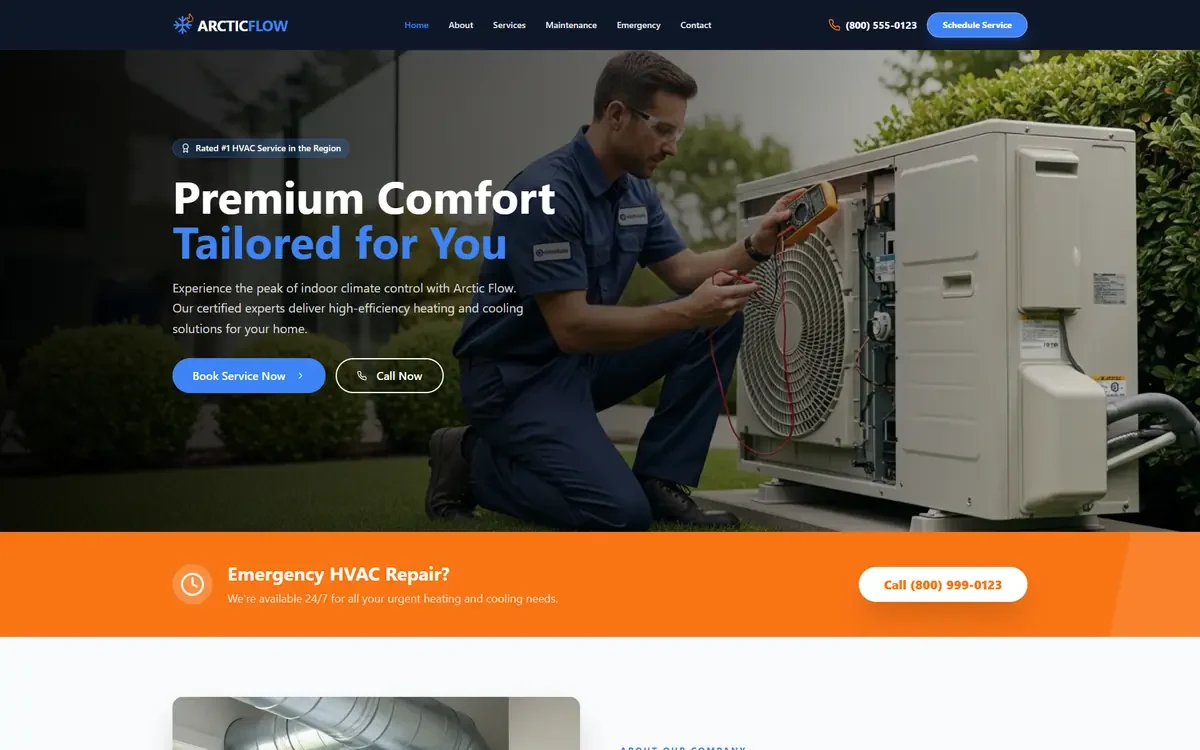 HVAC AI Studio Website Template for GoHighLevel