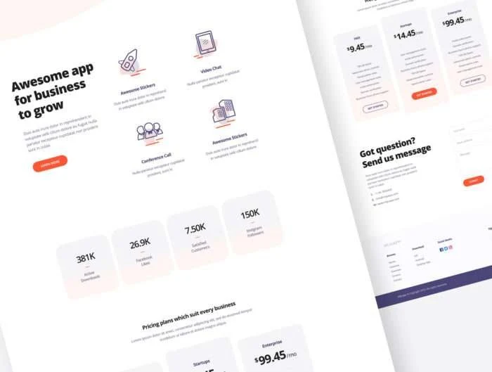Mijuapp Mobile App Landing PSD Template