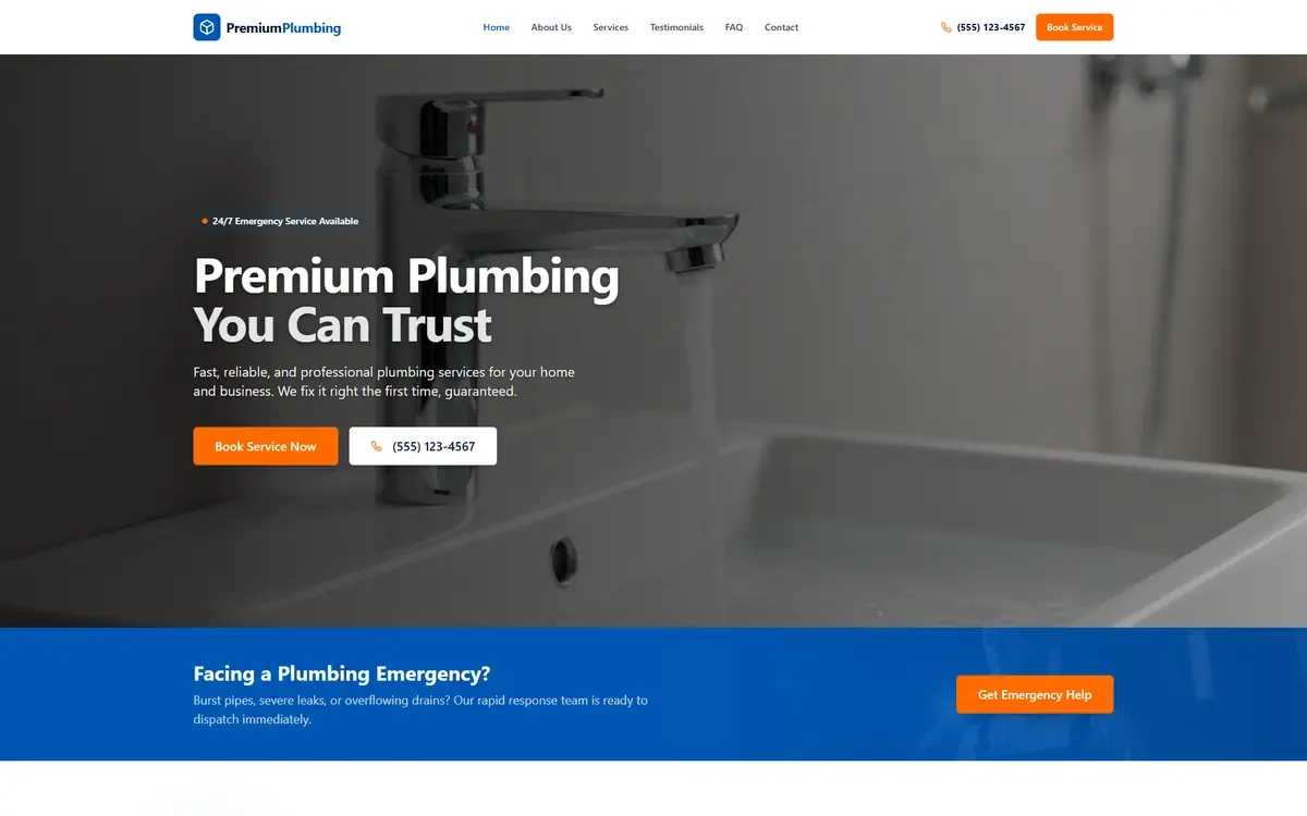 Plumbing AI Studio Website Template for GoHighLevel