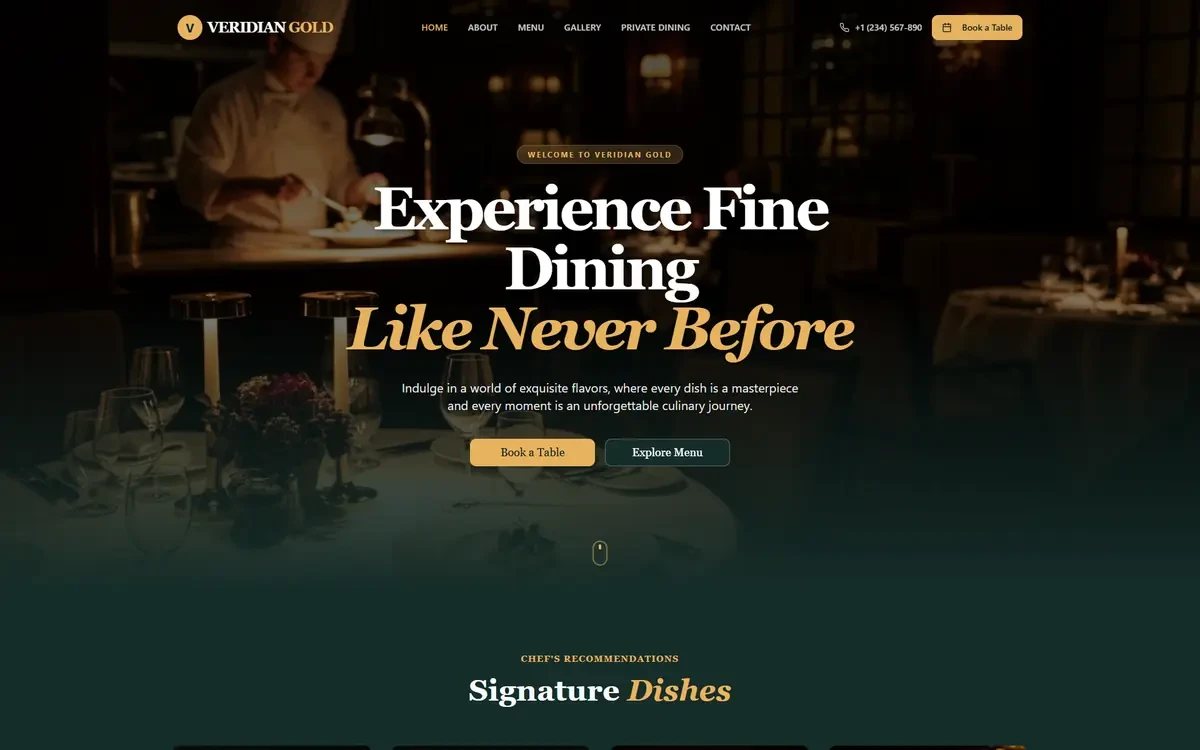 Restaurant AI Studio Website Template for GoHighLevel