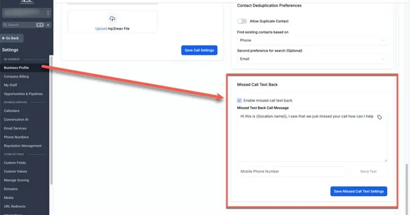 GoHighLevel Missed Call Text-Back - 2025 Feature Overview | Freedom Bound Business