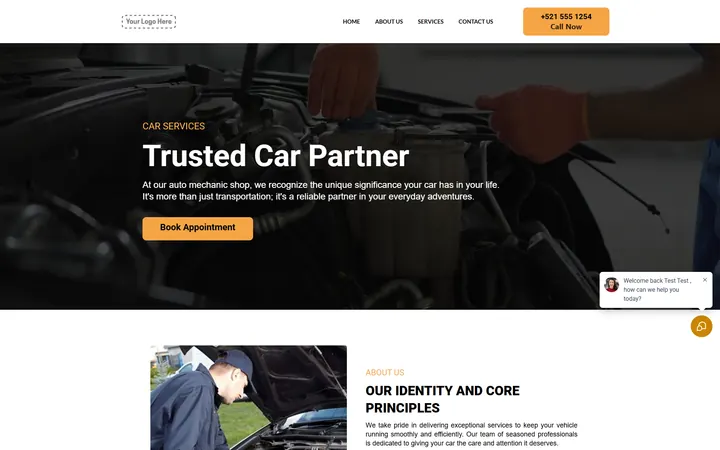 Auto Repair GoHighLevel funnel version 1 home page design