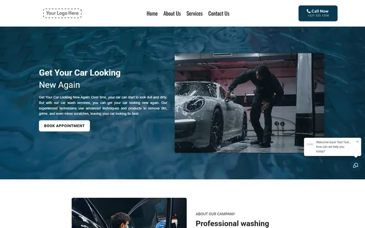 Car Wash GoHighLevel funnel version 1 home page design