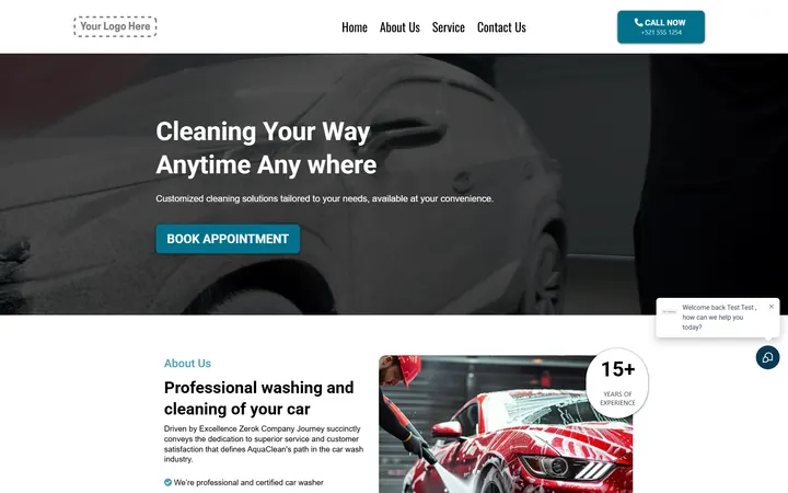 Car Wash GoHighLevel funnel version 2 home page design