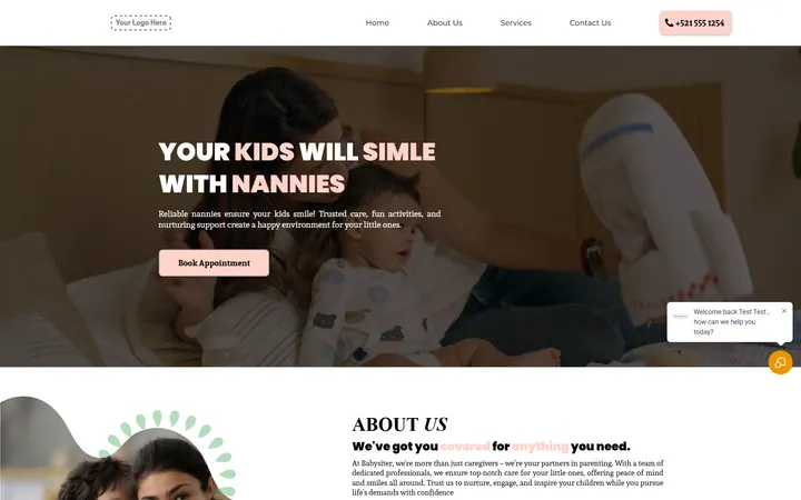 Childcare GoHighLevel funnel version 2 home page design