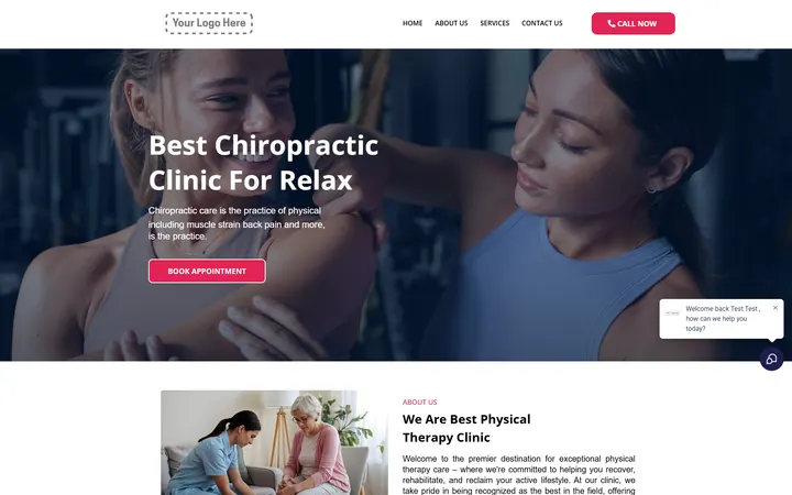 Chiropractic GoHighLevel funnel version 2 home page design