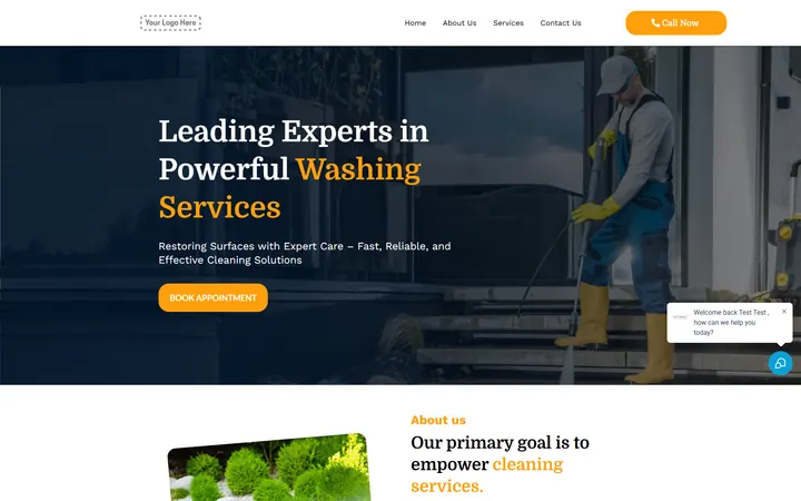 Cleaning Services GoHighLevel funnel version 1 home page design