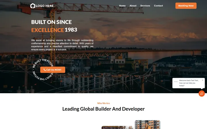 Construction GoHighLevel funnel version 1 home page design