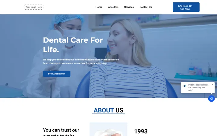 Dental GoHighLevel funnel version 2 home page design