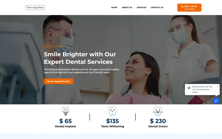 Dental GoHighLevel funnel version 3 home page design