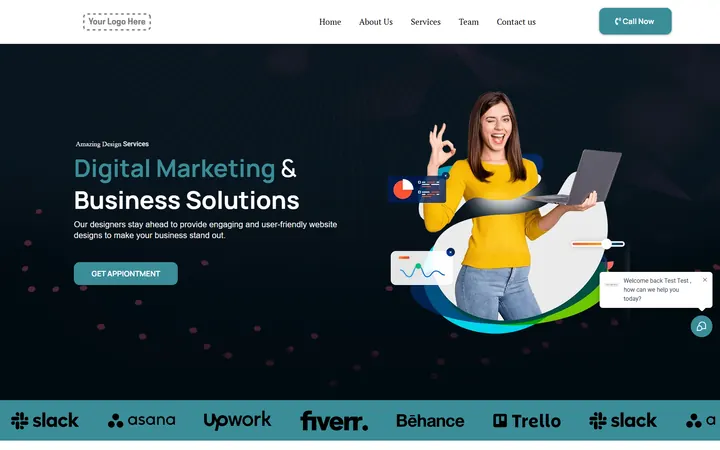 Digital Marketing GoHighLevel funnel version 1 home page design