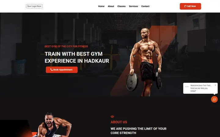 Gym & Fitness GoHighLevel funnel version 2 home page design