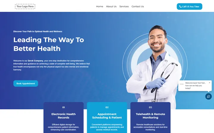 Health & Wellness GoHighLevel funnel version 1 home page design