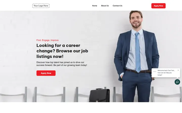 Hiring & Staffing GoHighLevel funnel version 2 home page design
