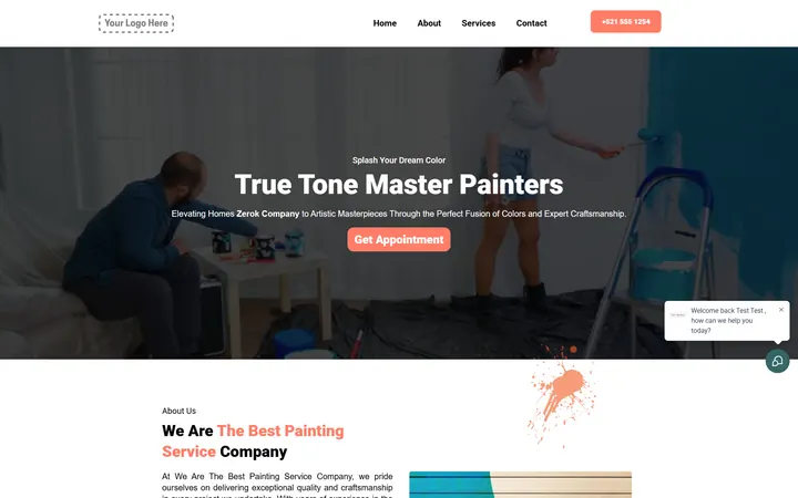 House Painting GoHighLevel funnel version 1 home page design