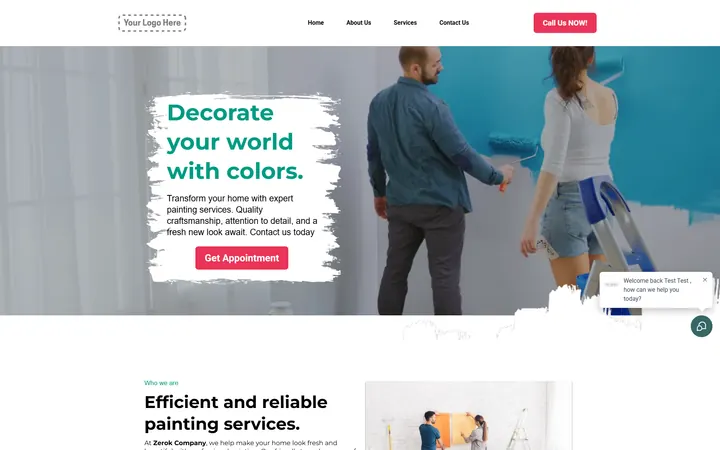 House Painting GoHighLevel funnel version 2 home page design
