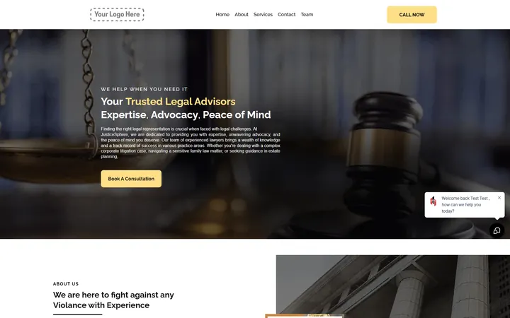 Legal GoHighLevel funnel version 1 home page design