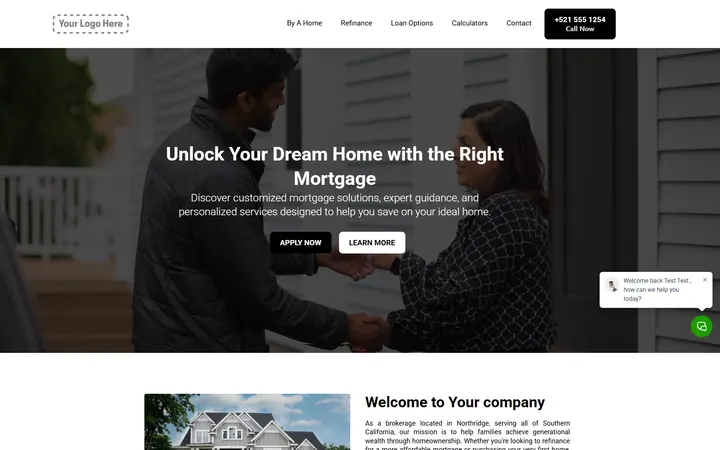Mortgage GoHighLevel funnel version 1 home page design