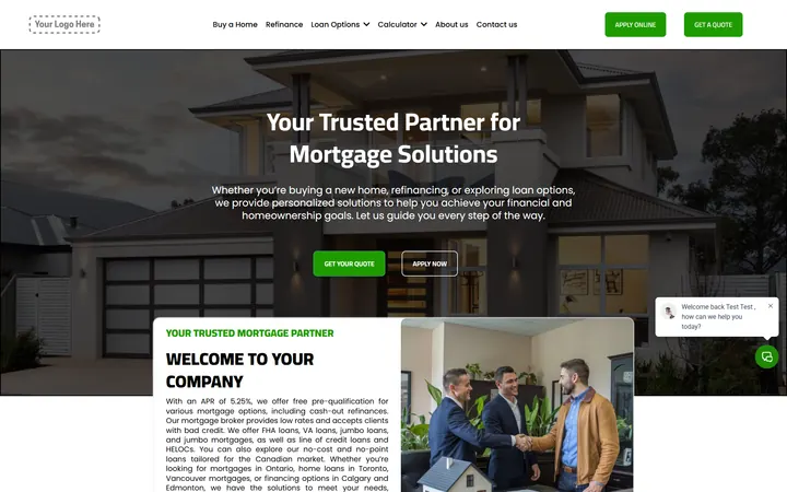 Mortgage GoHighLevel funnel version 3 home page design