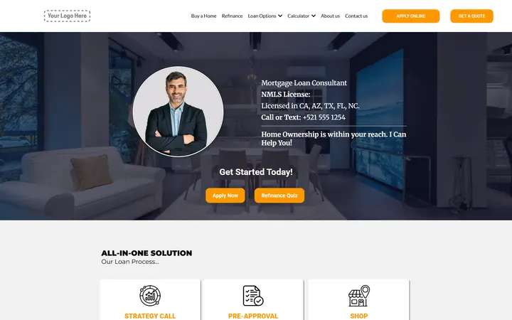 Mortgage GoHighLevel funnel version 4 home page design
