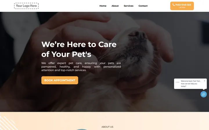 Pet Care GoHighLevel funnel version 2 home page design