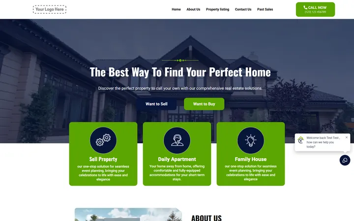 Real Estate GoHighLevel funnel version 1 home page design