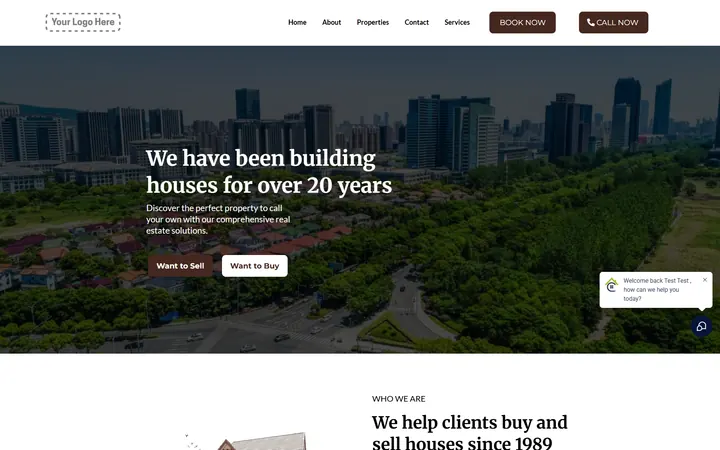 Real Estate GoHighLevel funnel version 2 home page design