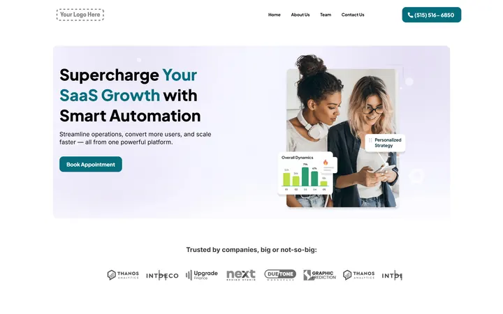 SaaS GoHighLevel funnel version 1 home page design