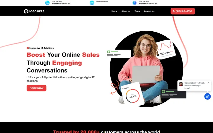 SaaS GoHighLevel funnel version 2 home page design