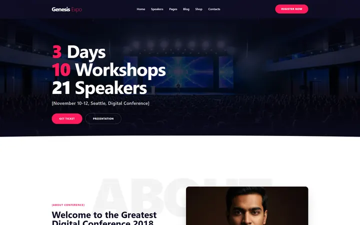 Webinar GoHighLevel AI Studio website template design 2 home page